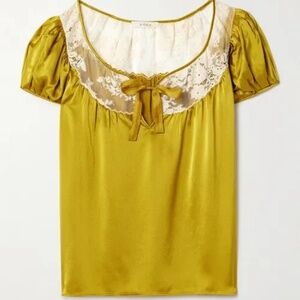 Doen Camri top, Palmetto/Chartreuse, Large